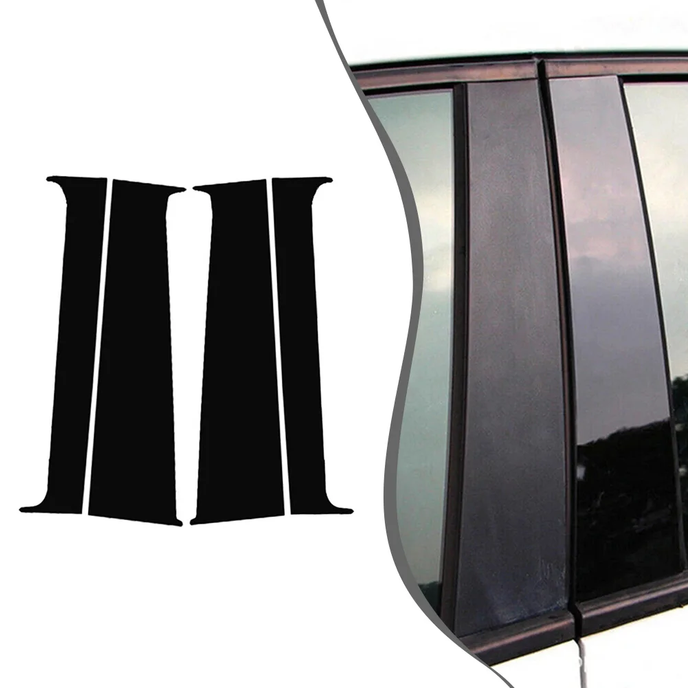 4 قطعة عمود أسود لامع المشاركات غطاء نافذة الباب ل T5 ل T6 2008-2021 Carwww ملصقاتwwwAutowWPartswwwAccessories