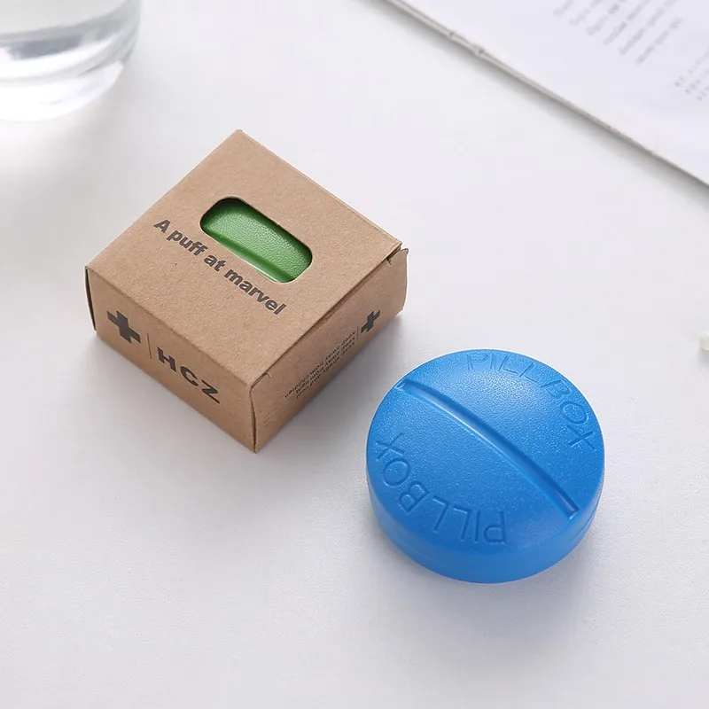 Round 4 Grids Pill Cases Candy Color Simple Box Medicine Tablet Dispenser Organizer Mini Splitters Storage Container