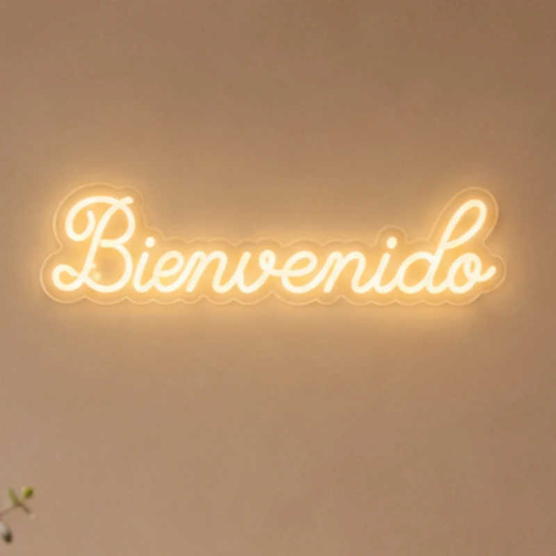 

Bienvenido Neon Sign Welcome Neon Light Sign Business Open LED for Bedroom Bar Hotel Coffee Shop Man Cave Party Dessert Decor