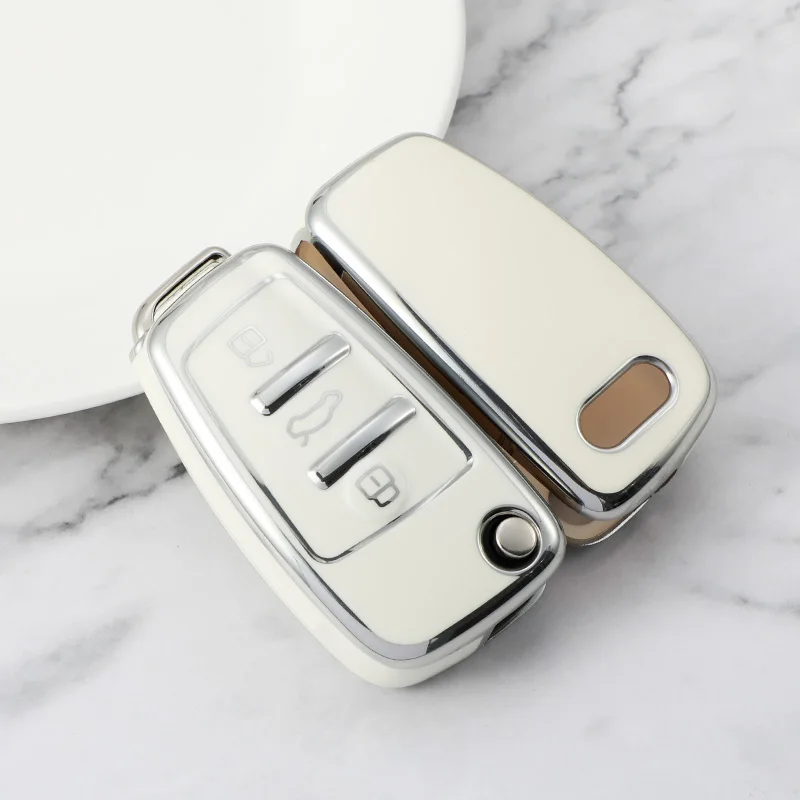 Car Flip Key Case for Audi A1 A3 8P 8L A4 A5 B6 B7 A6 A7 C5 C6 4F Q3 Q5 Q7 Q8 TT S3 S4 S6 RS Key Cover Holder Shell Accessories view 6