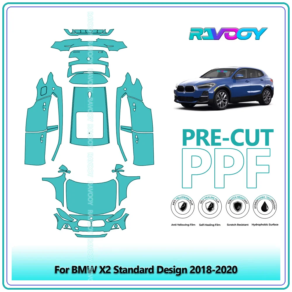 For BMW X2 Standard Design 2018-2020 Precut TPU Paint Protection Film PPF Full Body Kit Clear Bra Stone Guard EU UK