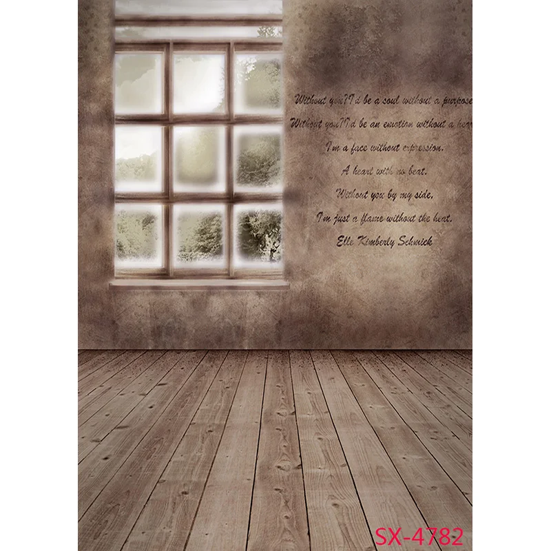 Vinyl Custom Photography Backdrops Vintage Brick Wall Wooden Floor Theme Photo Background Studio Prop YXFL-74