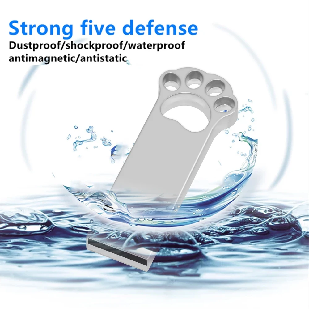 Oltre 10 pezzi Logo gratuito Simpatico USB 2.0 Pendrive Piccola zampa di gatto Chiavetta USB Personalizzabile 16 GB 32 GB 64 GB Pen Drive Gadget regalo