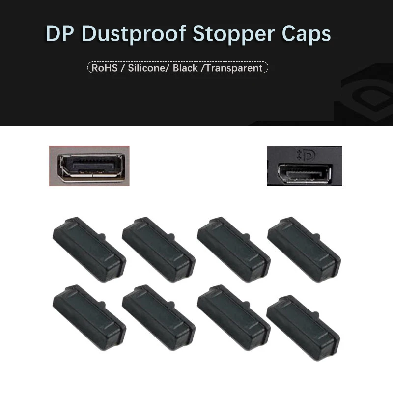 Cache-poussière en silicone pour DisplayPort, pour ordinateurs portables, cartes graphiques de PC de bureau, capuchon de protection, 10 pièces/100 pièces