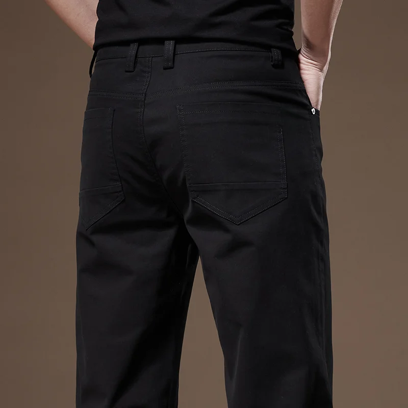 97% Cotton 2024 Autumn Men\'s Clothing Business Trousers Men Straight Casual Pants Men\'s Pants Cotton Black Gray Khaki Brand