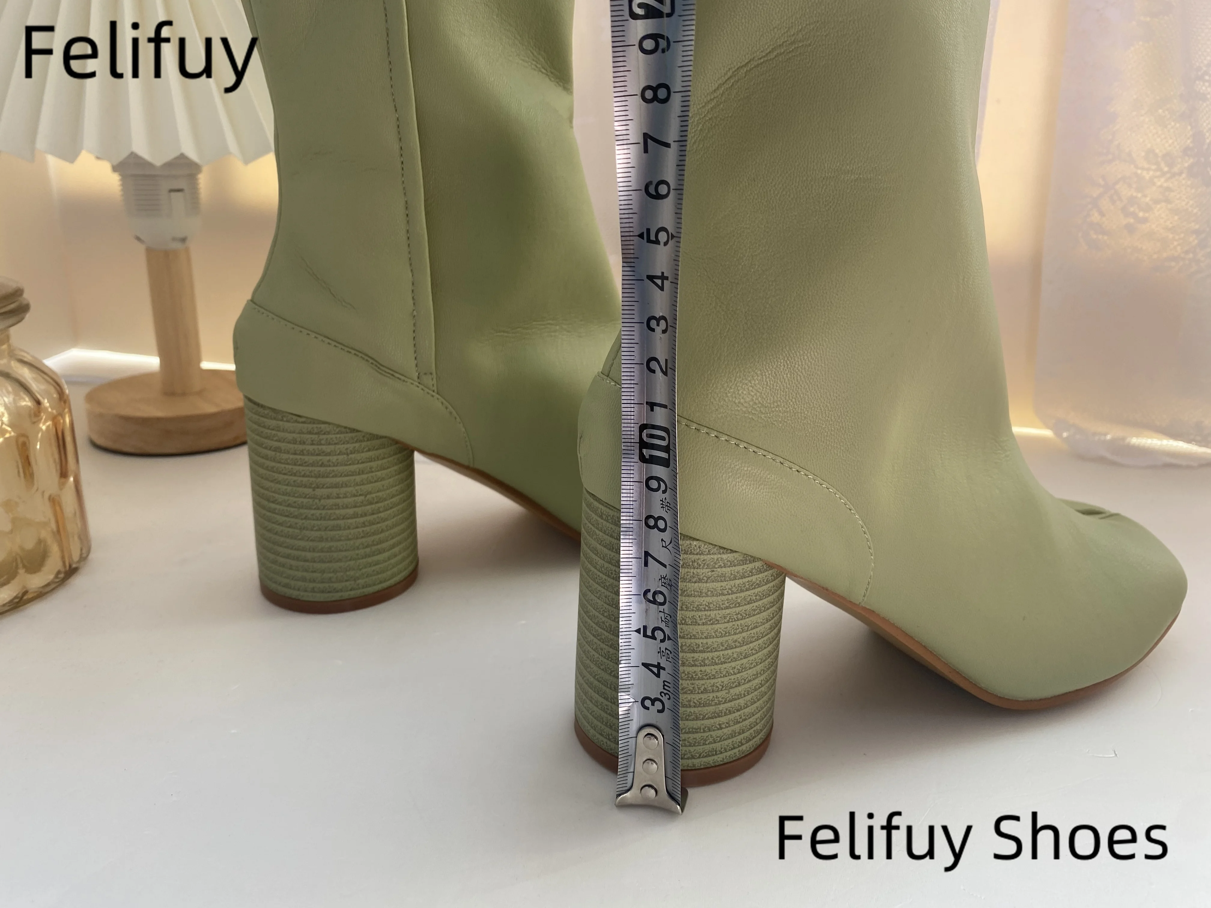 New Split Toe Women ankle boots high quality real leather green botas mujer button winter booties female tabi ninja botines 2025