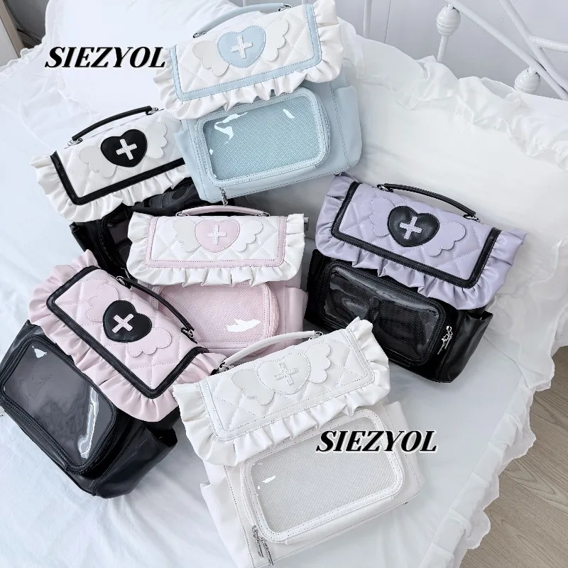 Japanese Original Water Color Contrasting Backpack Fashion Versatile Bags Student Sweet Cute Girl Schoolbag Handbag Makeup Bag