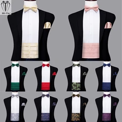 Hi-Tie Seide Herren Kummer bunds Vintage formale Jacquard Pailey Fliege Taschentuch Manschetten knöpfe Kummer bund Gürtel Korsett für männliche Hochzeit Abschluss ball