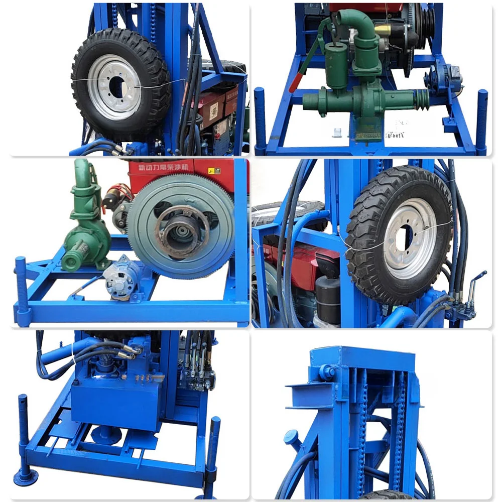 22HP Diesel Deep Water Well Drilling Machines Pdc Drilling Rod Small Tube Water Bore Well Drilling Machine for Soli Rock 80m