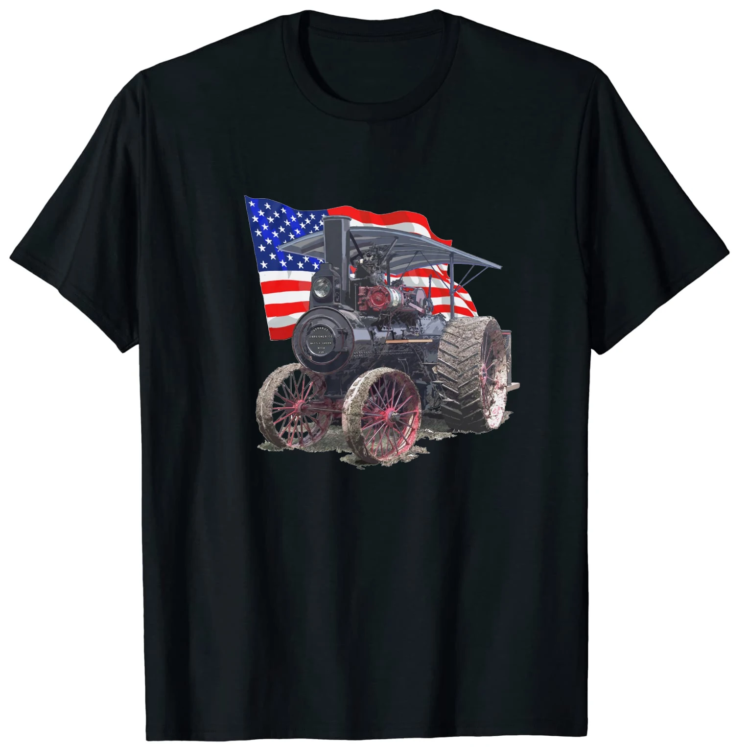 Advance Steam Traction Engine Vintage Car T-Shirt 100% Cotton O-Neck Summer Short Sleeve Casual Mens T-shirt Size S-3XL