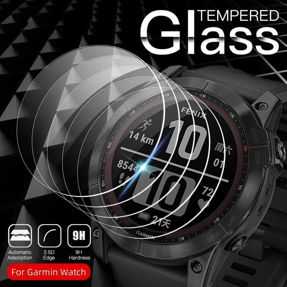 1-4Pcs 9H Tempered Glass For Garmin Fenix 6 6s 6x 7 7s 7x 7Pro 7sPro HD Clear Screen Protector Film For Garmin Fenix 8 47mm 43mm