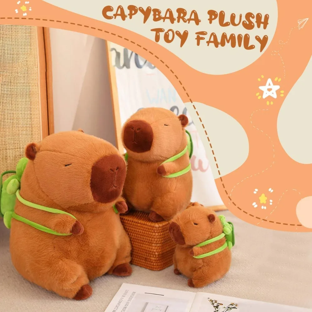Pluszowa Kapibara Urocze Pluszaki Kapibary z Plecakiem Żółwia Kawaii Kapibara Pluszowe Zabawki dla Dzieci Miękka Poduszka do Przytulania