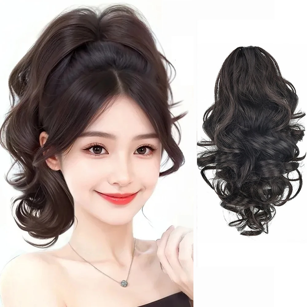 

Натуральные наращивание волос, женские накладные волосы с высоким хвостом, добавляющие объем плоской головке, увеличивают рост лба, шиньоны