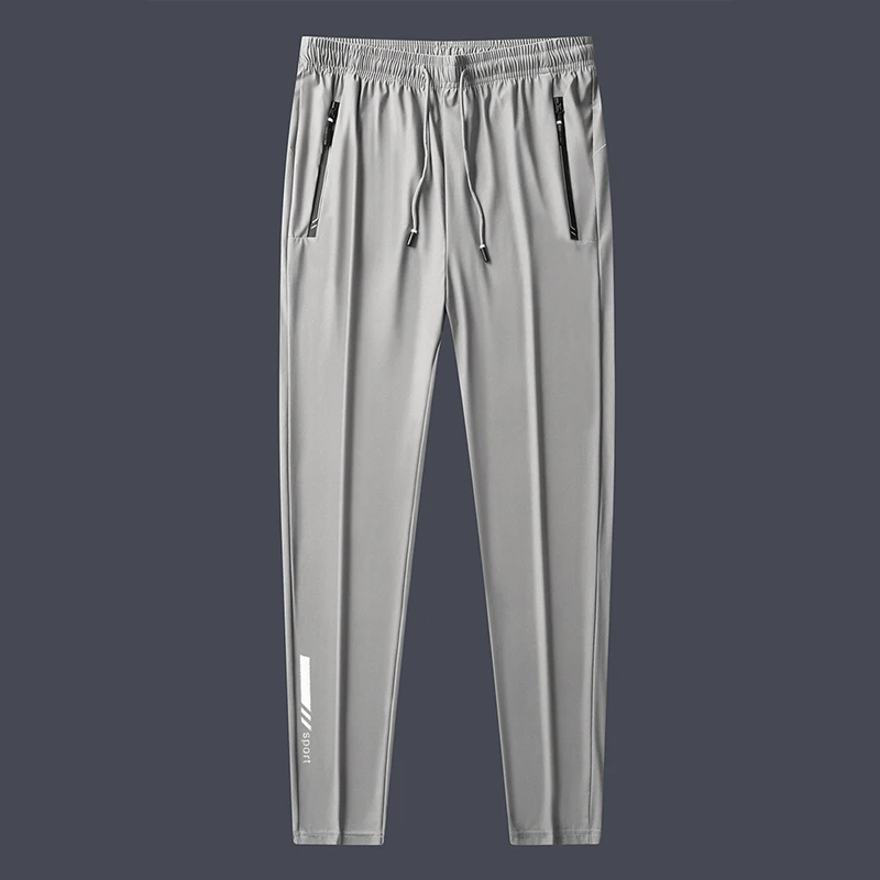 

Мужские летние тонкие брюки с эффектом ледяной прохлады, быстросохнущие, свободного кроя, больших размеров, из шелковистой ткани, с охлаждающим эффектом, повседневные, прямые штаны