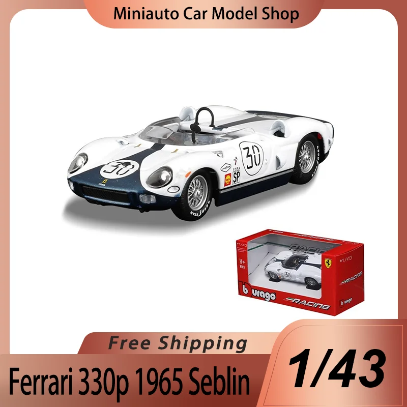 

New In Stock Bburago 1:43 Ferrari 330p 1965 Seblin 12-H Racing Champion Alloy Miniature Diecast Model Ferrari Car Model Toy Gift