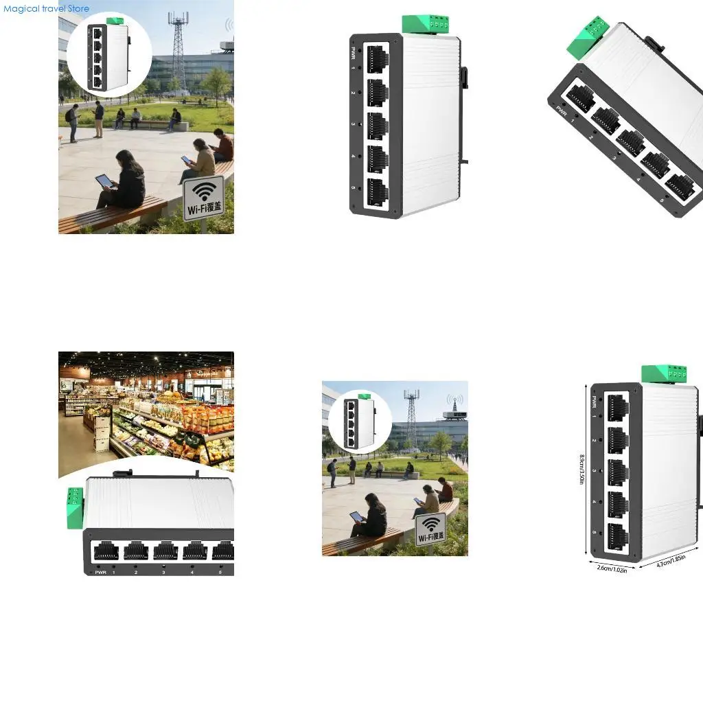 

N2UB 5Port Industrial Ethernet Switcher Box Metal DIN Mount Wide Temperature Rang