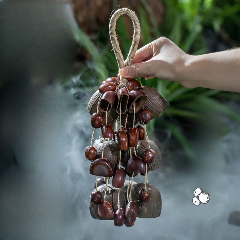 Nut Shell Hand Bell Sound Healing Diapason Natural Hand Bell Spiritual Relaxation Bells Wind Chimes Energy Musical Instruments