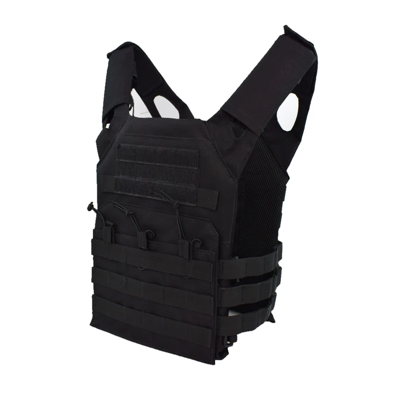 Chaleco táctico JPC ajustable, chaleco Molle para caza al aire libre, chaleco Molle de Paintball Airsoft con placa protectora para el pecho