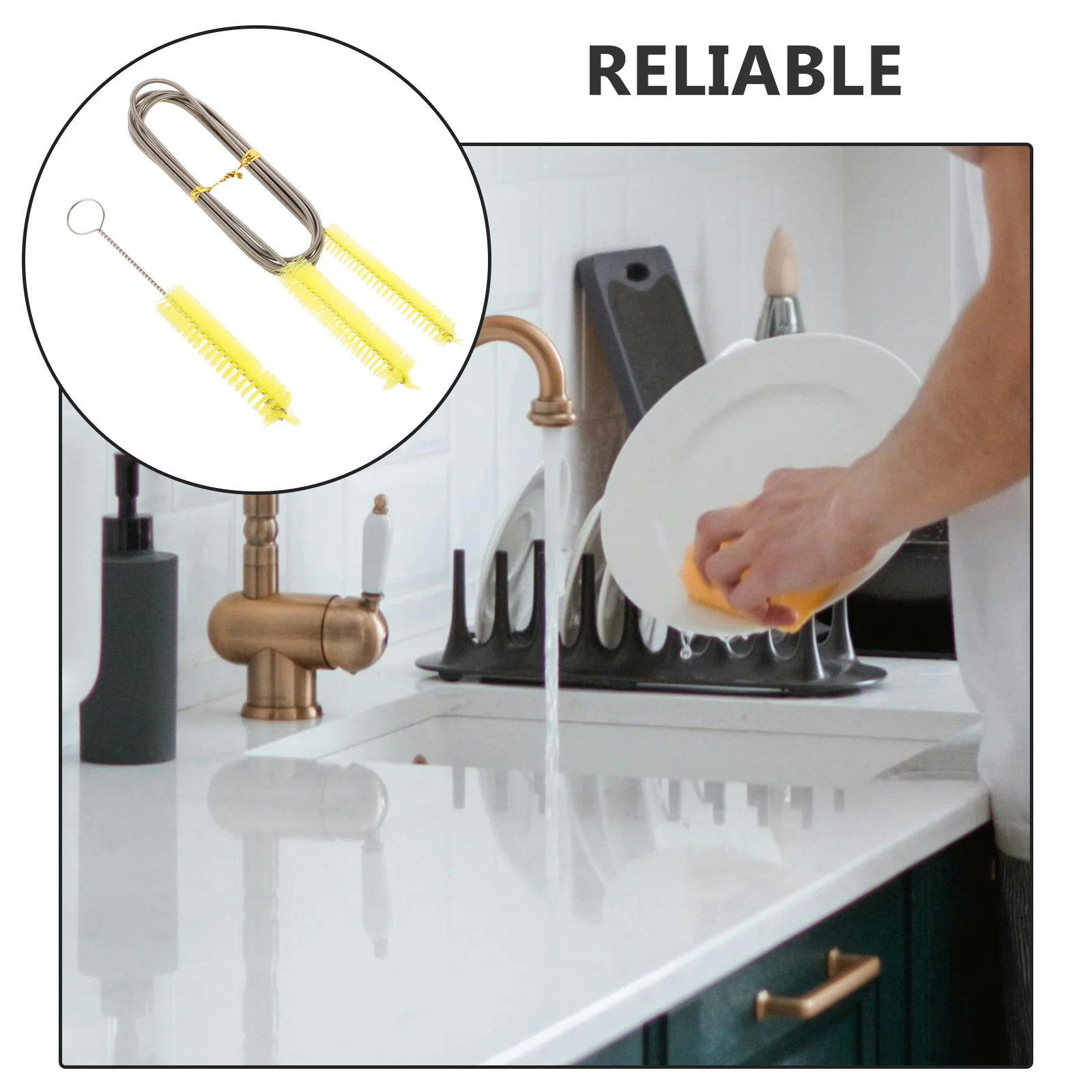 

2 Pcs Tube Cleaning Brush Set Dual Spring Hose Pipe Brushes Stainless Steel Nylon for Easy Thorough Maintenance