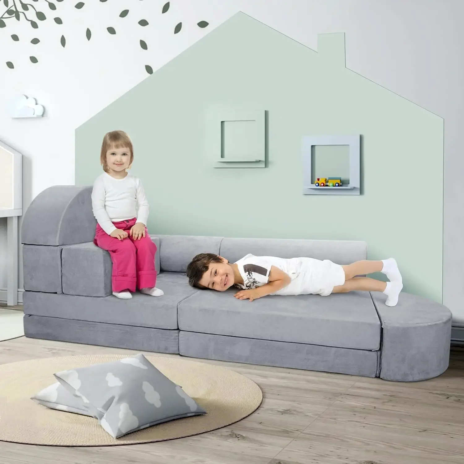 Kids Toddler Teens, Premium Kids Sofa for Boys Girls, Ideal DIY Gift for Creativing Playroom Couch for Playroom Bedroom Nursery,