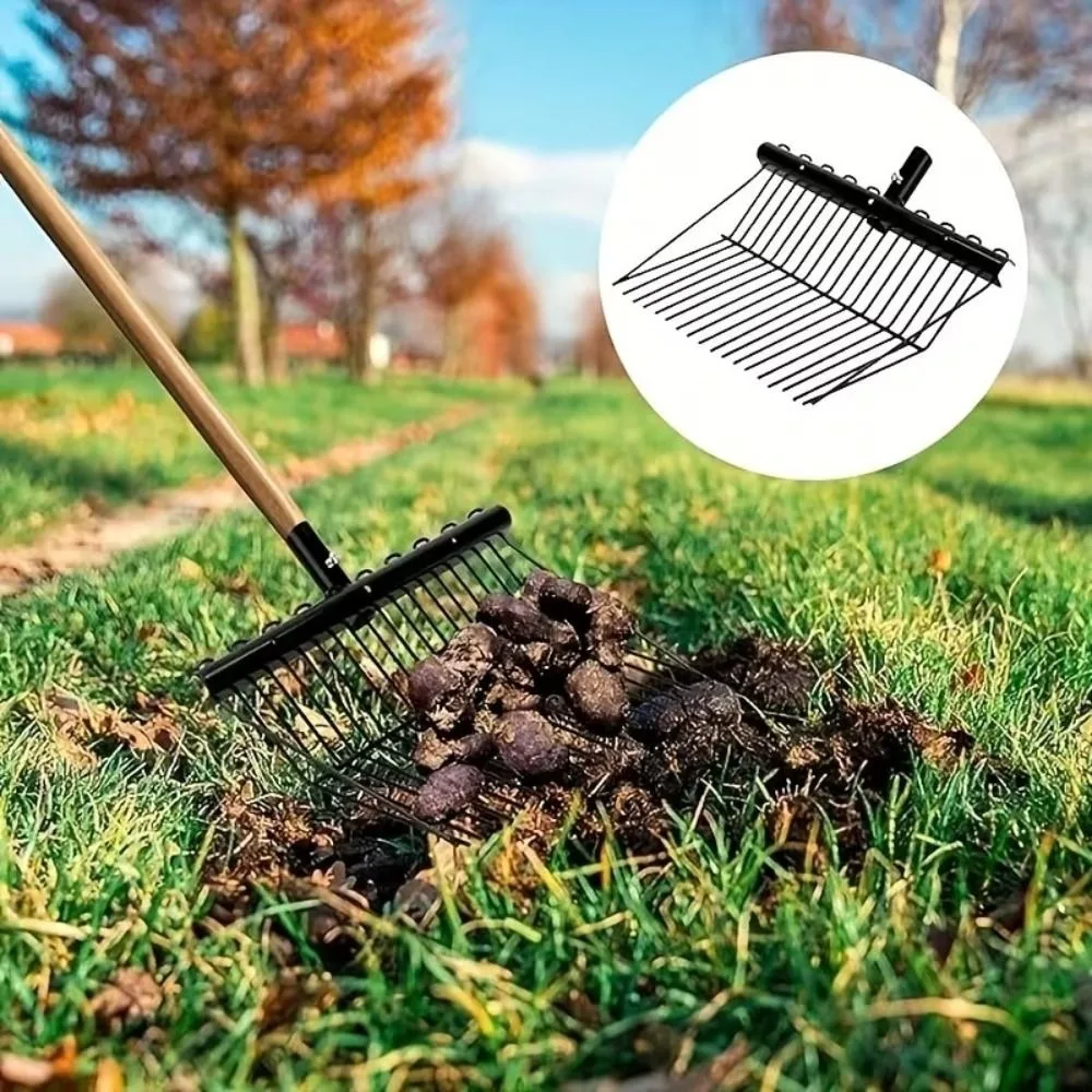Hay Fork Stable Garden Leaf Rake Heavy Duty Cleaning Livestock Hay Fork Black Lightweight Iron Fork Rake Horse