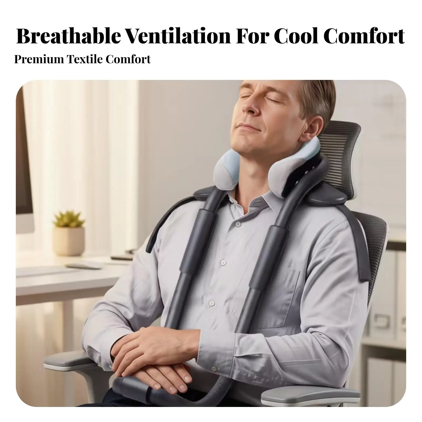 Travel Neck Pillow with Flexible Metal Frame and Memory Foam Cushion for Airplane Car Seat Support Compact Headrest for Sleep