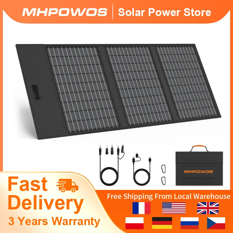 

Солнечная панель MHPOWOS, 42 Вт, солнечное зарядное устройство, 23,5%, высокоэффективное монокристаллическое зарядное устройство для солнечной панели для телефона, походная камера