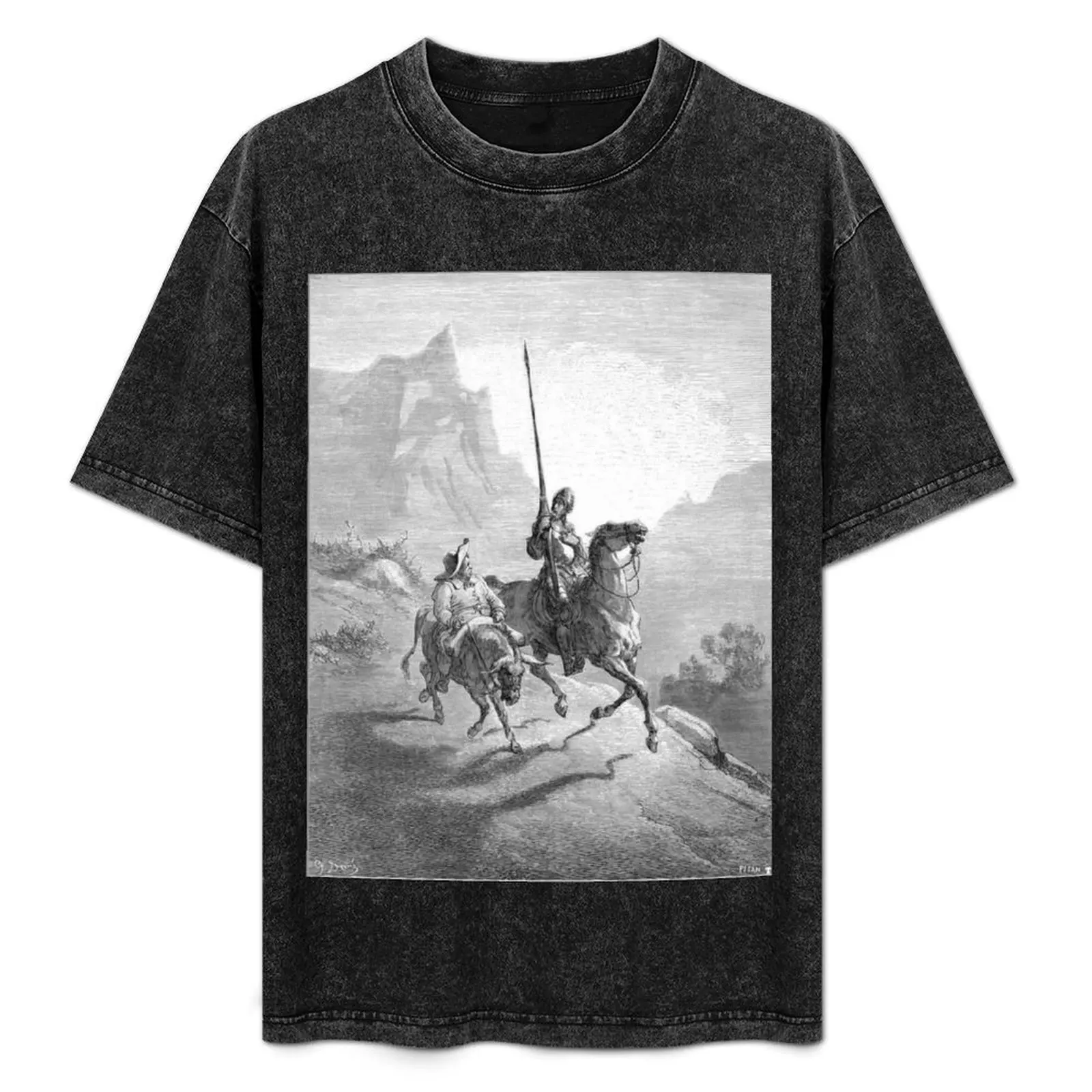 

Don Quixote And Sancho Setting Out Gustave Dore 1863 T-Shirt Large Size Soft Cotton T-Shirt