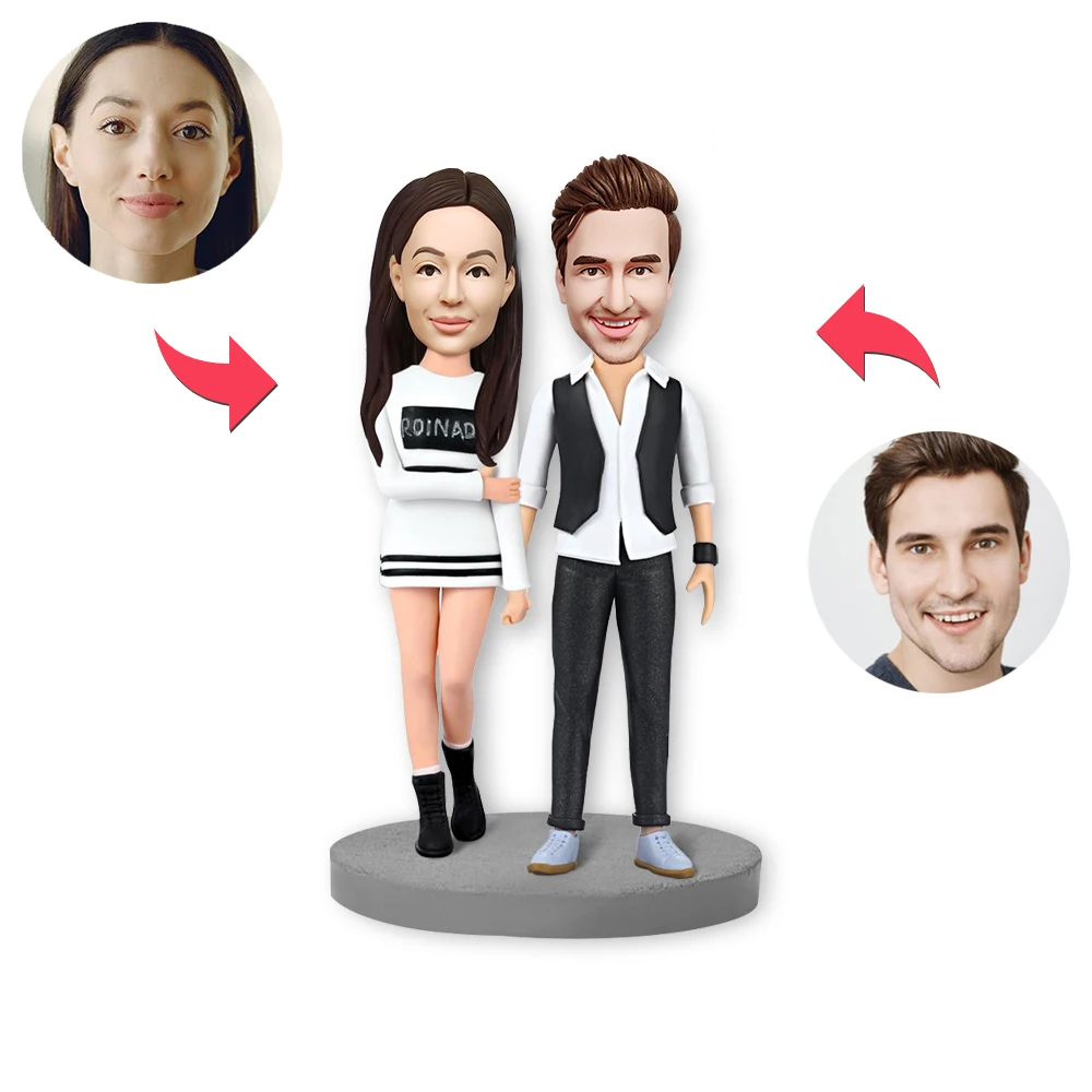 

Customized Couple Bobblehead Dolls, Personalized Anniversary Gifts, Fully Handmade According To Photos, Desktop Decorations