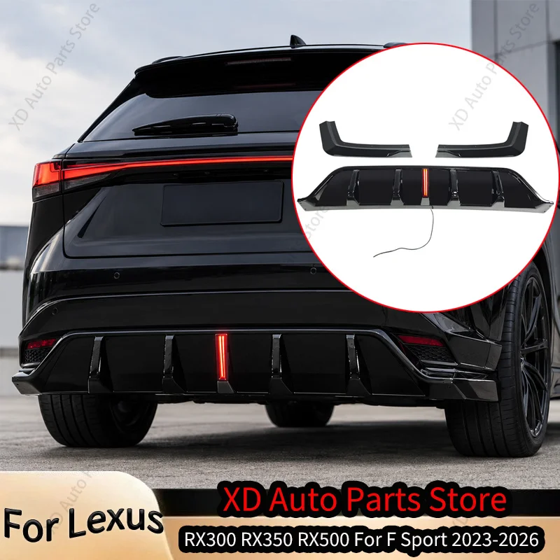 Car Rear Bumper Lip for Lexus RX300 RX500h For F Sport 2023-2026 Diffuser Splitter Spoiler Body Kit Exterior Tuning Accessories