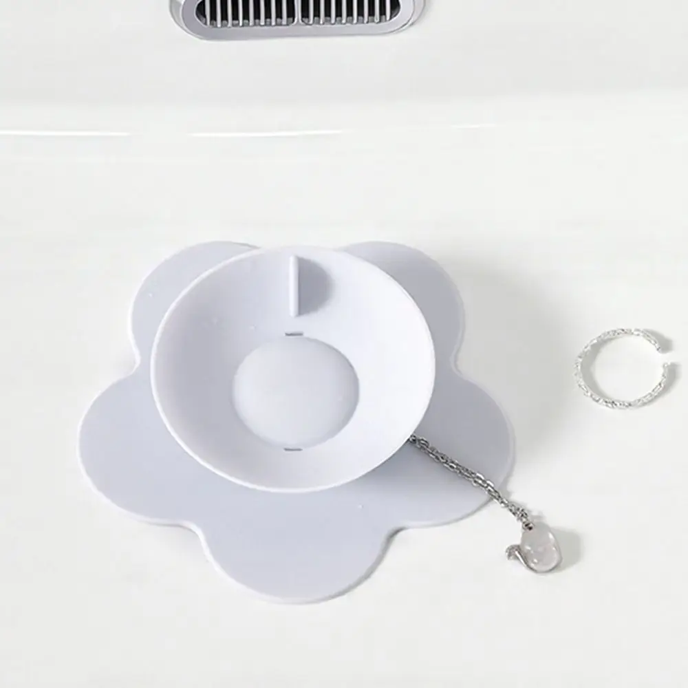 Press-to-Seal Silicone Sink Stopper Flower Shaped Reusable Drain Plug Flexible Structure Odor Blocking Sink Drain Cover