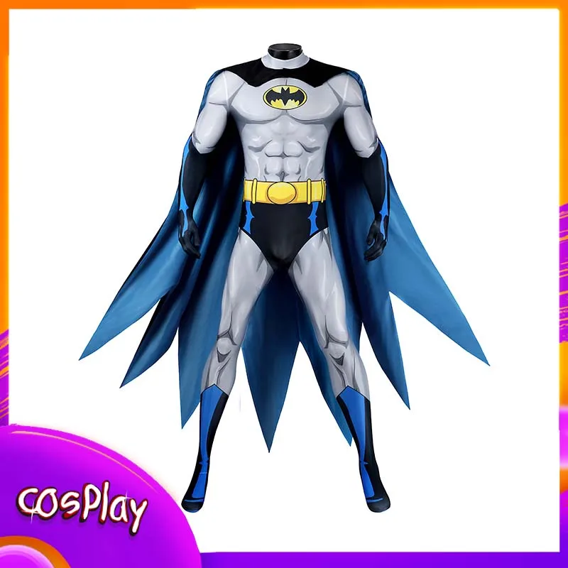 

Костюм Бэтмена для косплея, потому что анимационная версия, комбинезон на Хэллоуин, вечерние карнавальные реквизиты Comic-Con, боди, подарок для взрослых