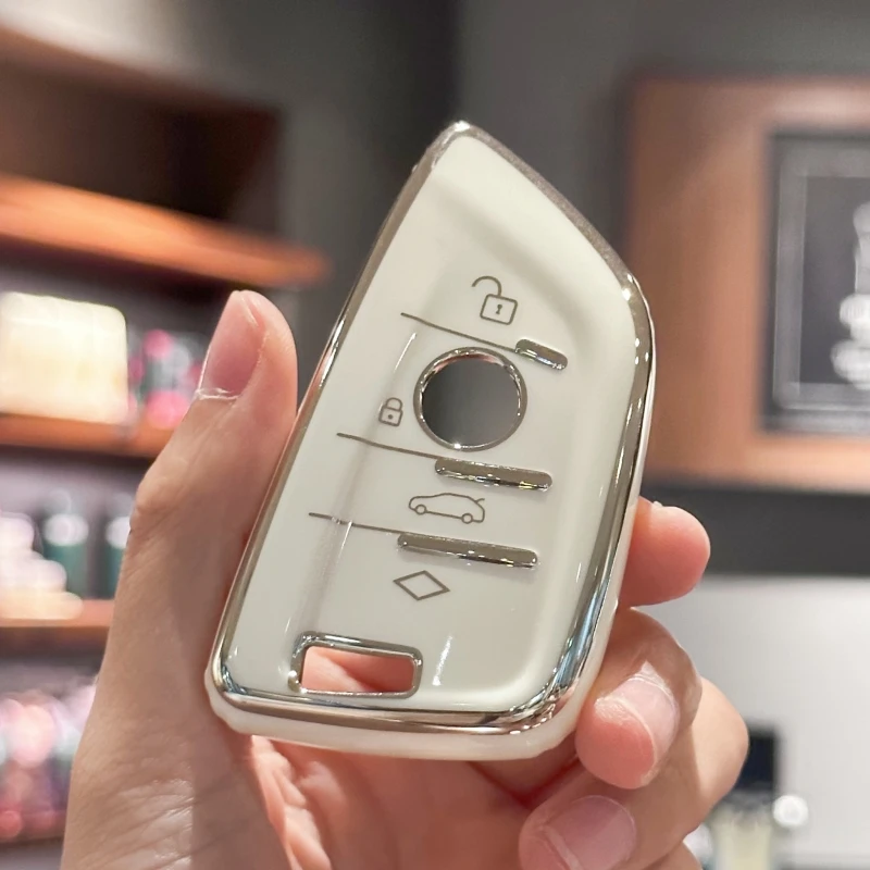 حافظة مفاتيح السيارة غطاء مفتاح حامل سلسلة المفاتيح الجلدية لسيارات BMW X1 X2 X3 X4 X5 غطاء مفتاح BM 1 Series 2 3 4 5 6 7 Series