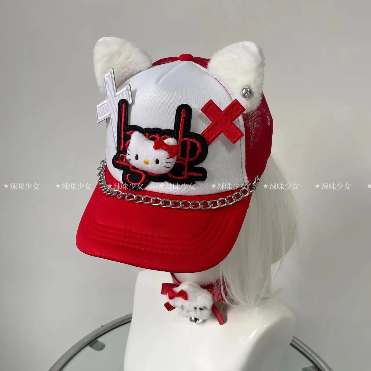 Christmas Hello Kitty Hat Cute Student Exquisite Creativity Headgear Baseball Cap Girl Sports Photograph Doll Decor Travel Gift