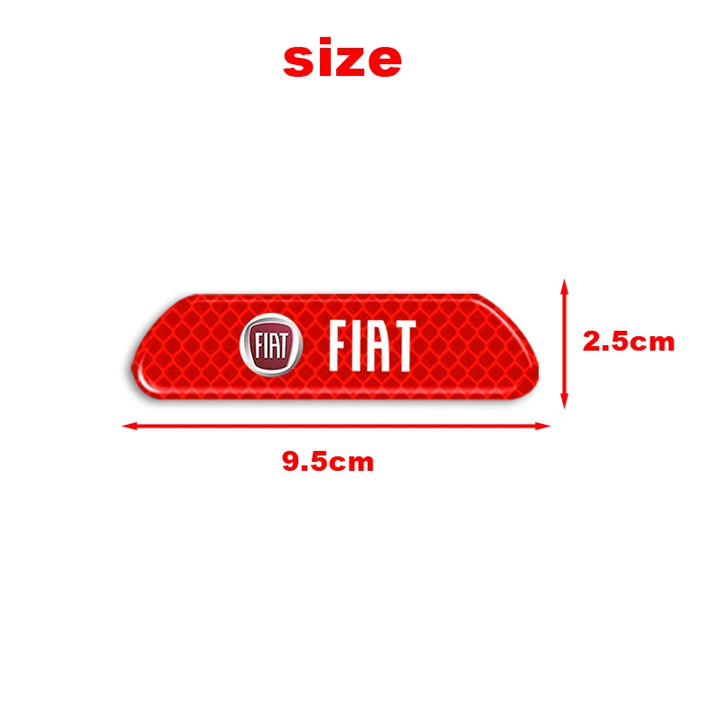 New Car Door Safety Warning Reflective Mark 3D Sticker For Abarth FIAT Punto 500 Tipo Stilo Palio Bravo Doblo Panda Ducato