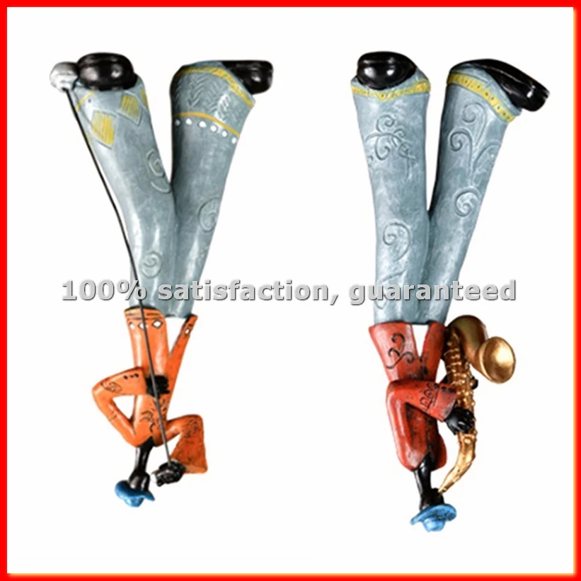 2 Stück Jazz-Band-Spieler-Figuren Vintage Musiker-Figur Harz-Statuen Desktop-Ornament Retro-Skulptur Heim-Innendekoration-EFT