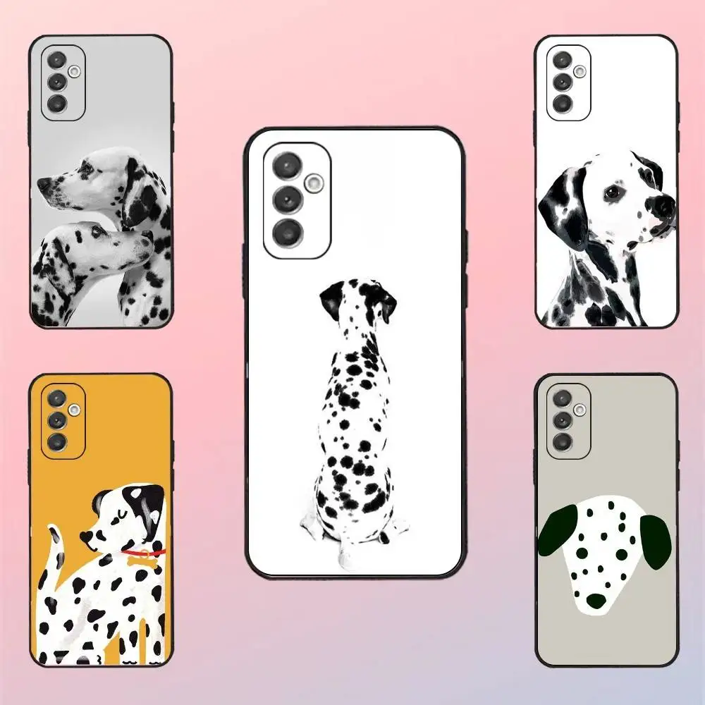 

Cute Dalmatian Dog Phone Case For Samsung S 25,24,23,22,30,21,10,9,Ultra,Plus,Lite,FE,4,5 G Black Soft Case