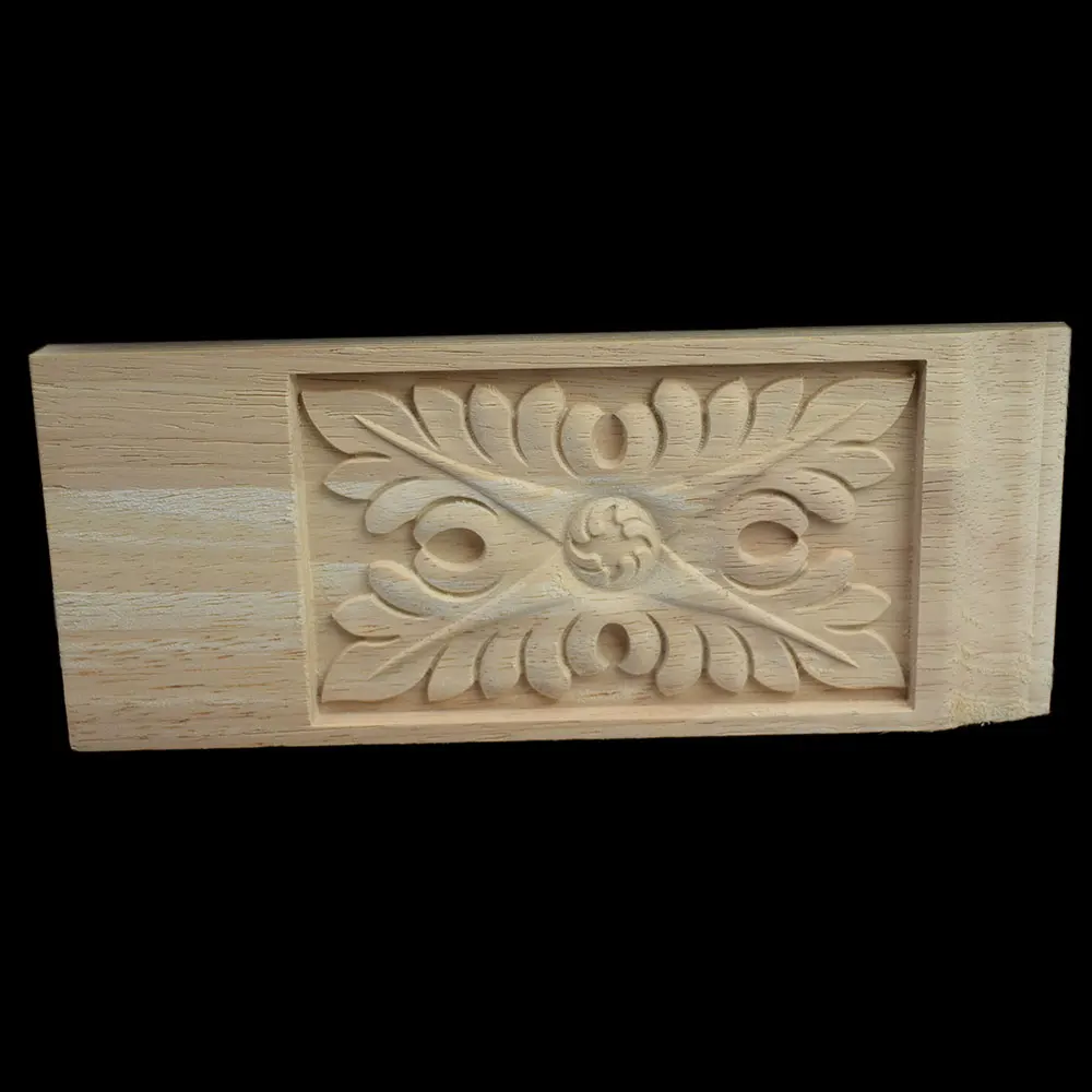 20X8CM Retro Wood Applique Woodcarving European-style Carved Vertical Long Flower Tablet Home Decoration Accessories Ornaments