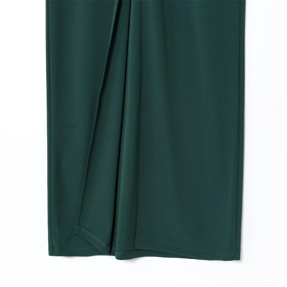 Europese en Amerikaanse stijl herfst nieuwe dameskleding strapless mouwloze jarreteljurk met split en temperament