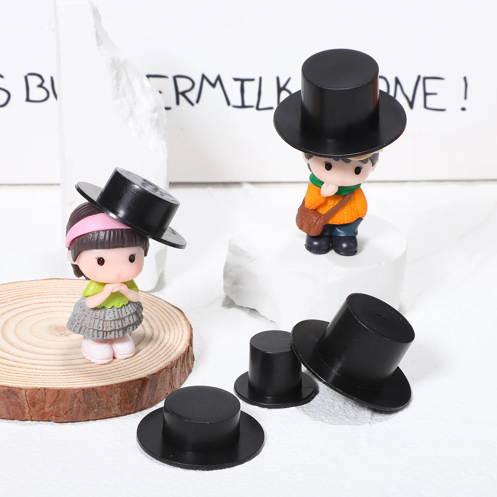 

60Pcs Mini Cylinder Hat Small Decorative Hats for Festivals Stage Performances Mini Hats Miniature Top Hat DIY Craft Decorations