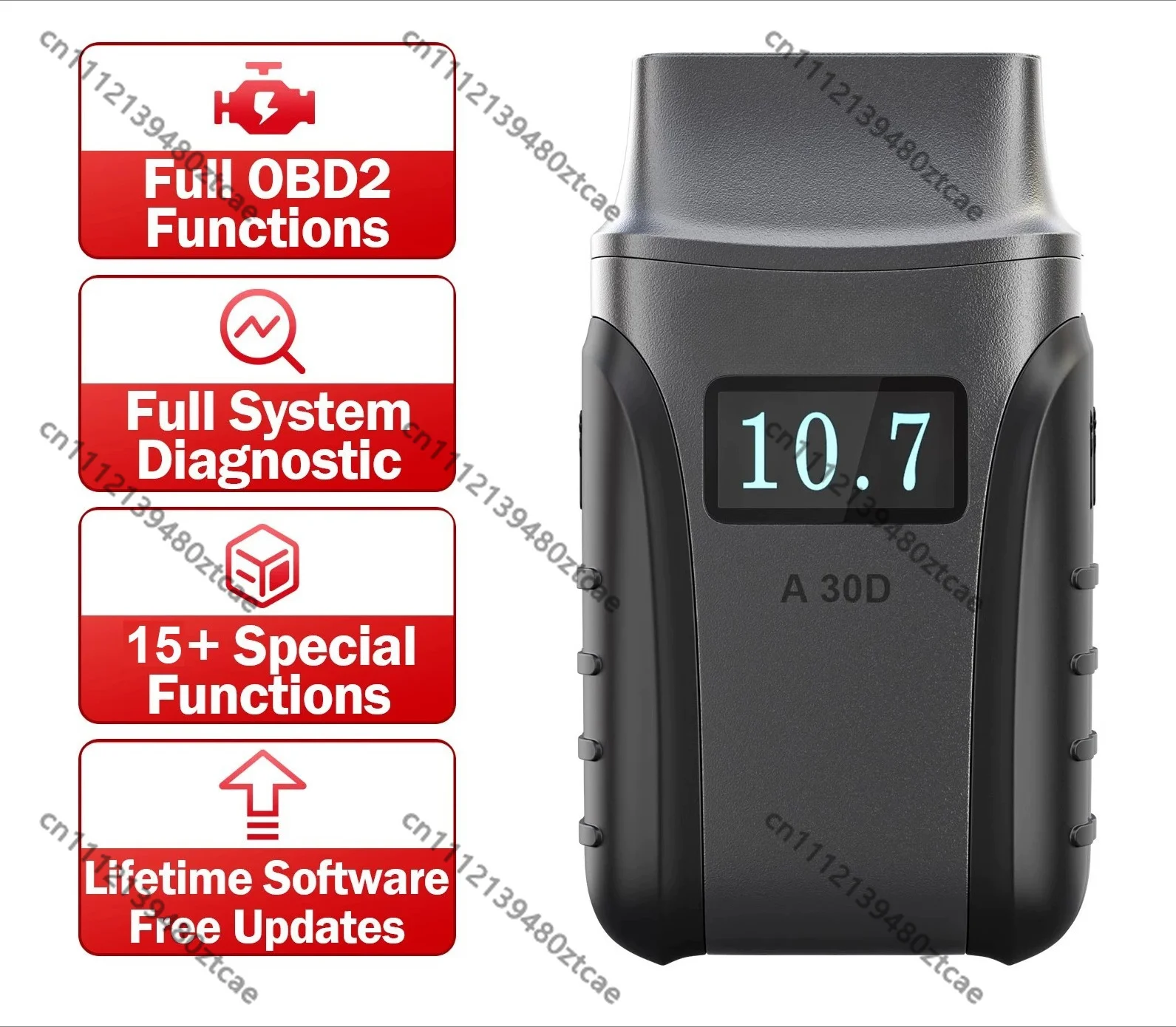 A30M  V2.0 Multi-Language OBD2 Scanner, Overseas Version Car Diagnostic Tool,26+ Functions Lifetime Free Update Bluetooth Reader
