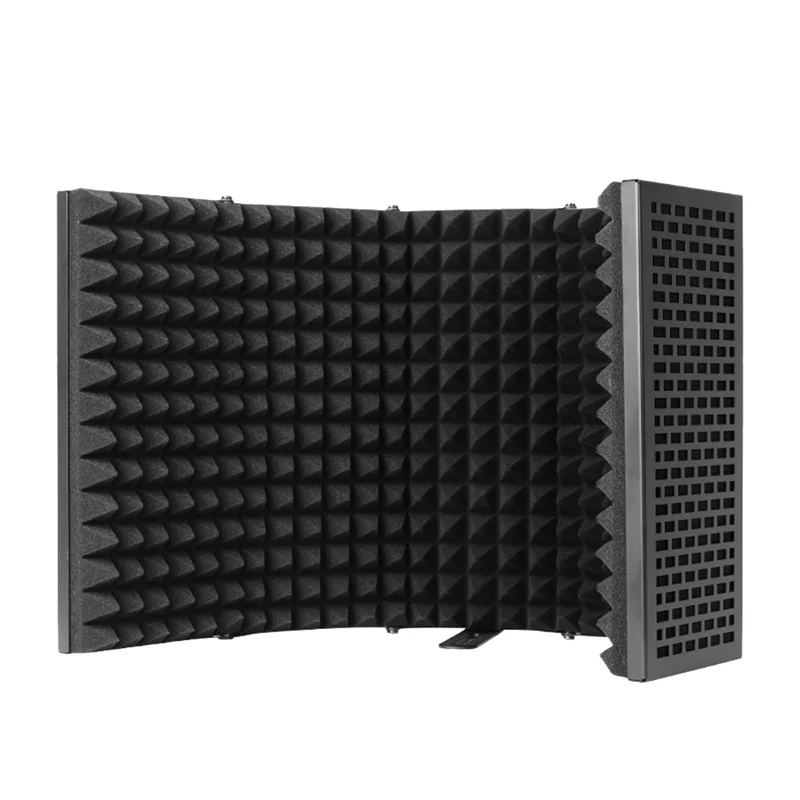 

Microphone Portable Tabletop Sound Absorbing Foam Reflection Filter Mic Soundproof Equipment for Audio Recording 5 Panel