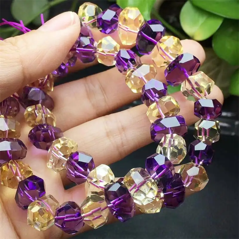 Natural Freeform Amethyst Citrine Bracelet For Women Fashion Summer Dopamine Charm Jewelry Accessories 1PCS 13-14MM