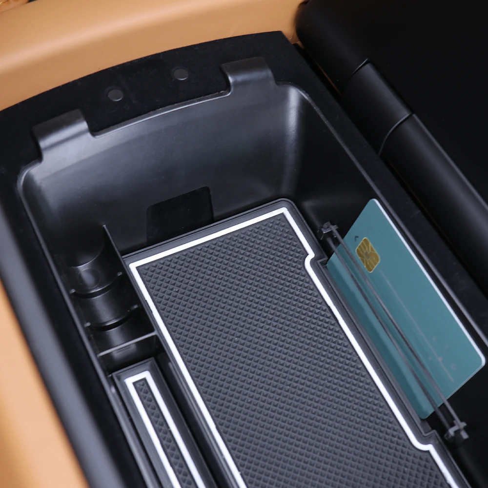 Car Black Central Storage Box Console Armrest Organizer Holder For Genesis GV80 2025 Left-hand drive Interior Trim Accessories