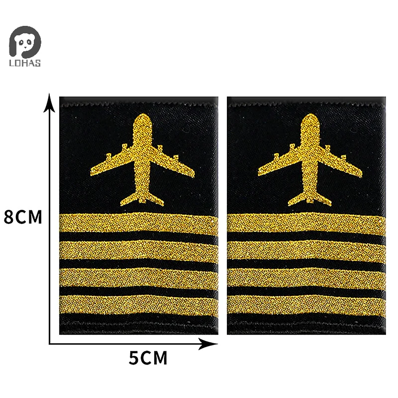 1 Pair Clothing Decor Epaulettes Professional Pilots Uniform Epaulets Bars Shirts Craft Shoulder Badges Garment DIY Accessory