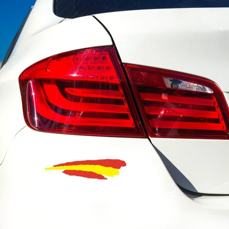3pcs Spanish Flag Motorcycle Sticker Waterproof for Motorbike Helmet Front Fairing Car Electric Scooter Decoration Vinyl Decal image 2