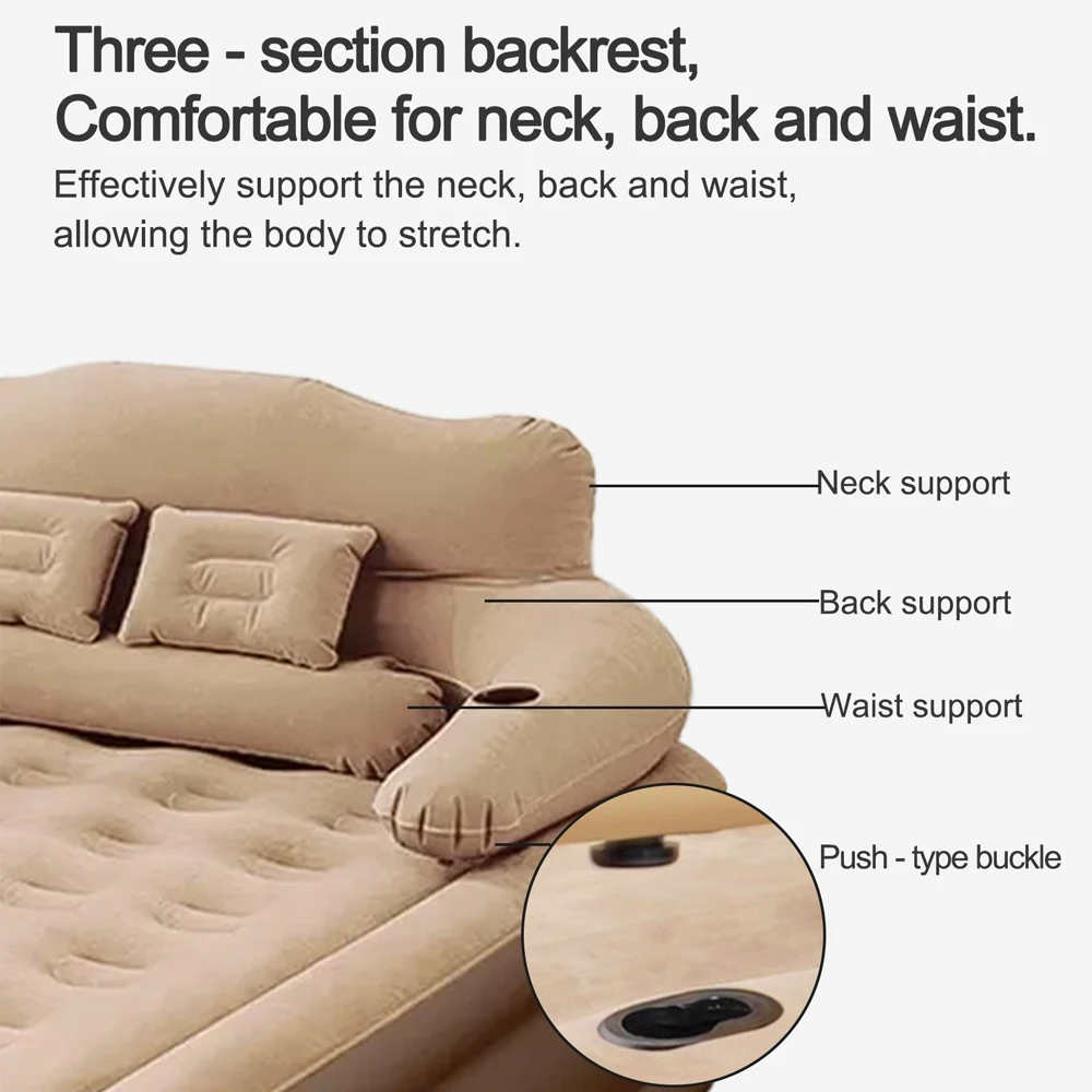 جديد 2 أشخاص نفخ فراش التخييم للطي في الهواء الطلق داخلي المنزل وسادة هوائية 48 سنتيمتر عالية السرير كسول وضع لينة الجلد ودية