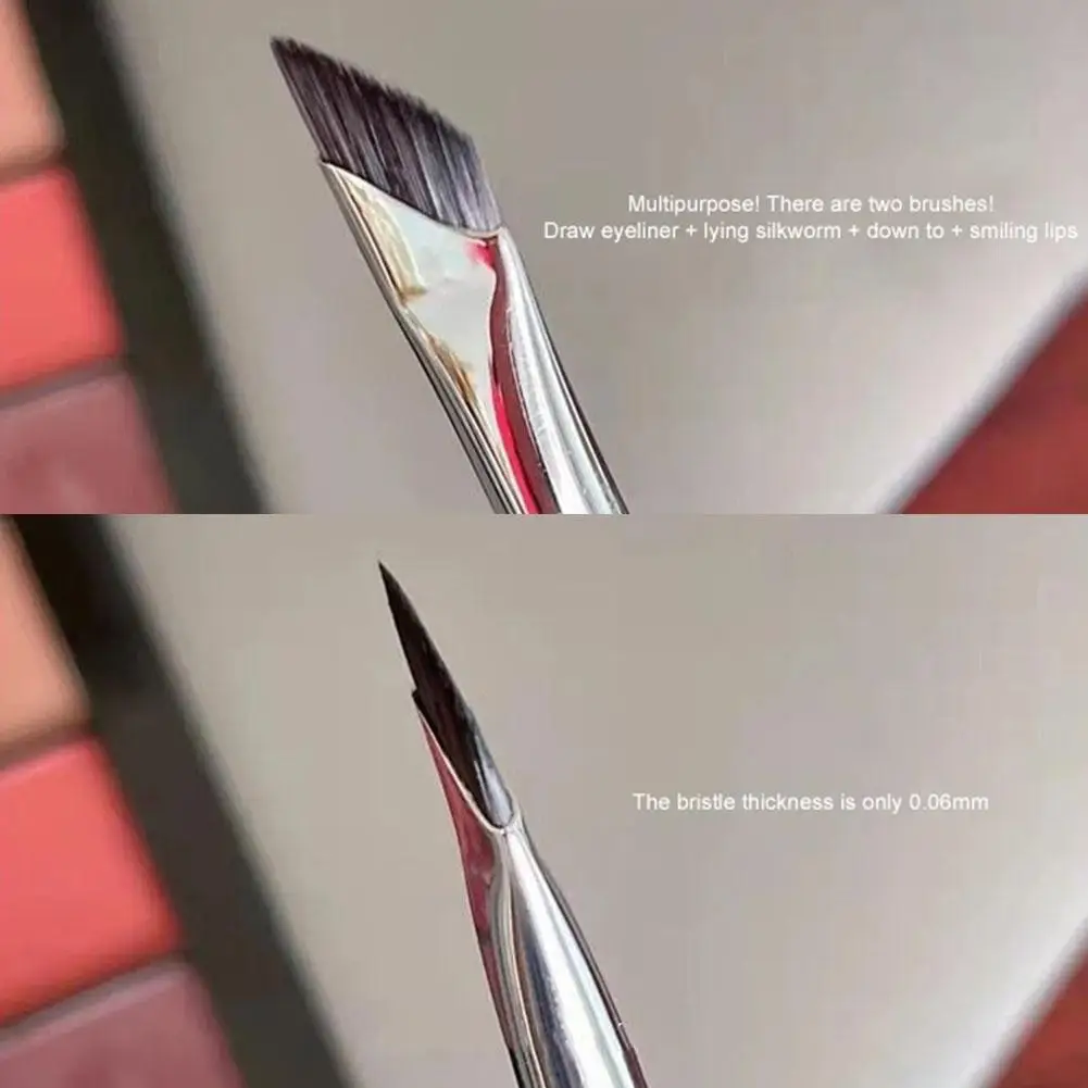 アップグレードアイライナーブラシ超薄型斜めフラットアングル眉毛ブラシメイクブラシ下まぶたから睡眠用カイコメイクツール