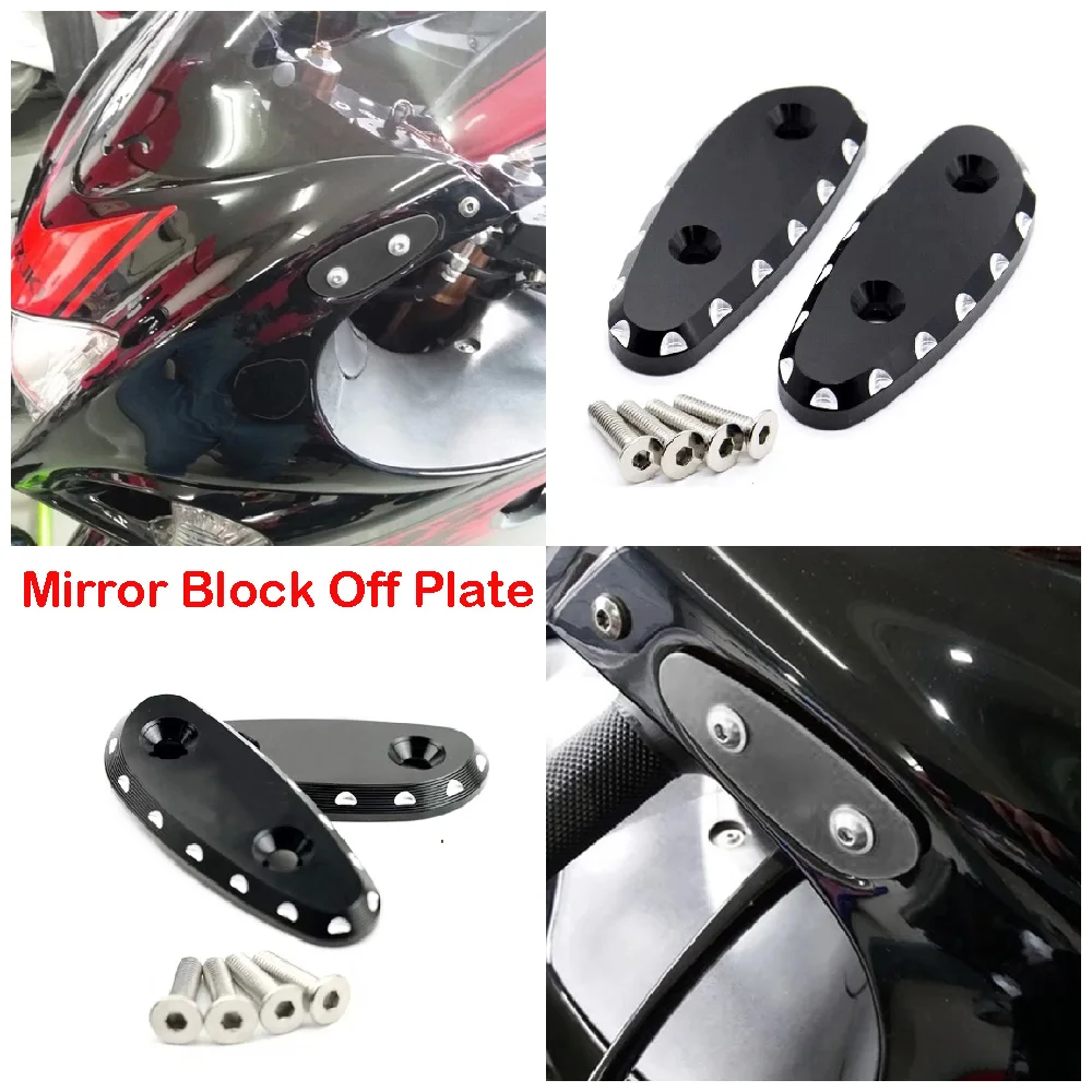 

Fits for Suzuki GSXR 1300 Hayabusa GSXSR 1300R ABS 1999-2020 Motorcycle Mirror Block Off Plates Mirrors Base Hole Blanking Caps