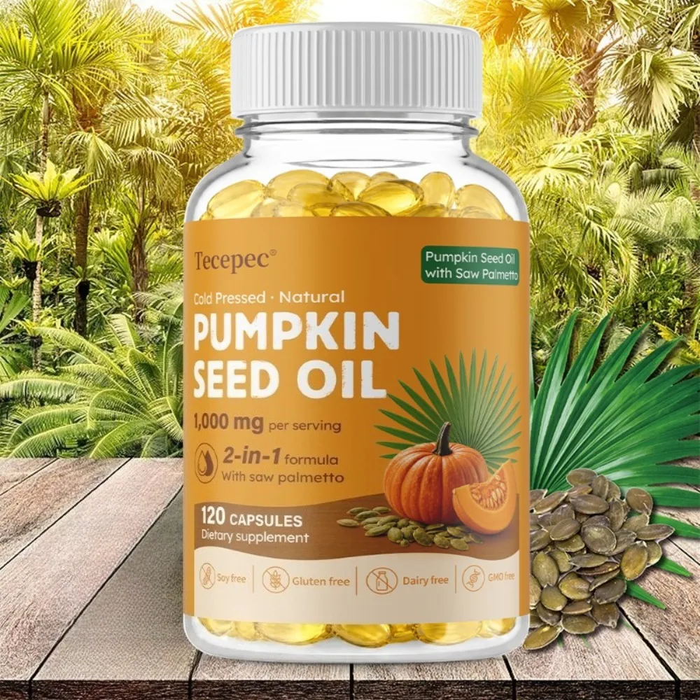 Saw Palmetto with Pumpkin Seed Oil - Promotes Prostate Health, Urinary Tract Support, Relieves Hair Loss